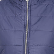 Navy Blue Nylon Padded Winter Jacket for Women
