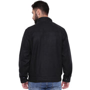 Black Tweed Winter Jacket for Men