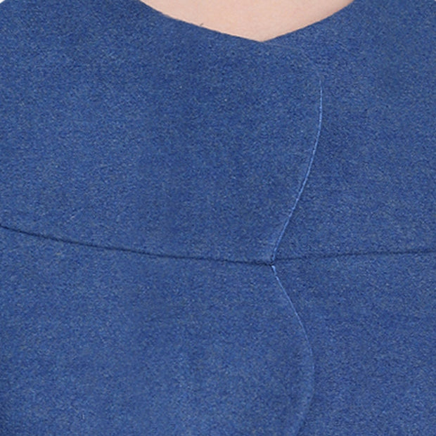 Ink Blue Tweed Winter Jacket for Women