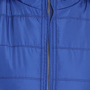 Royal Blue Nylon Hooded Winter Jacket for Women