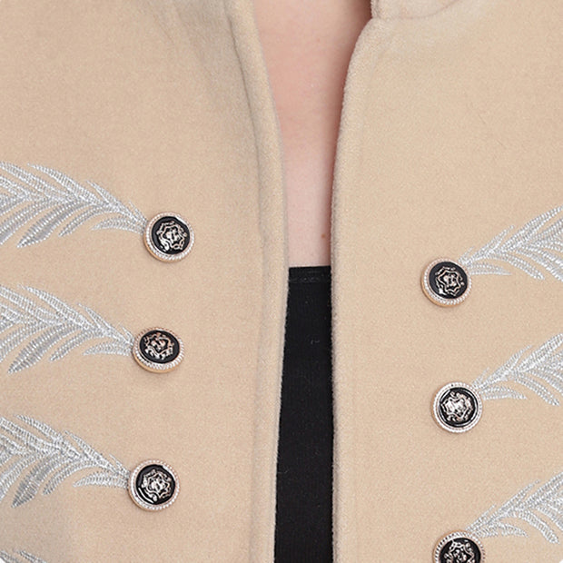 Beige Tweed Winter Jacket for Women