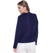Navy Blue Tweed Winter Jacket for Women