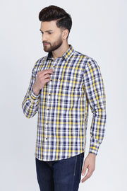 Multicoloured Cotton Checks Slim Fit Shirt