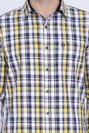 Multicoloured Cotton Checks Slim Fit Shirt