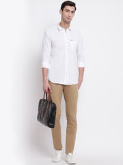 Cotton White Casual Button-down Front Shirt