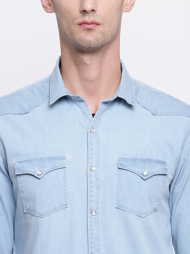 Blue Denim Full Sleeves Casual Shirt