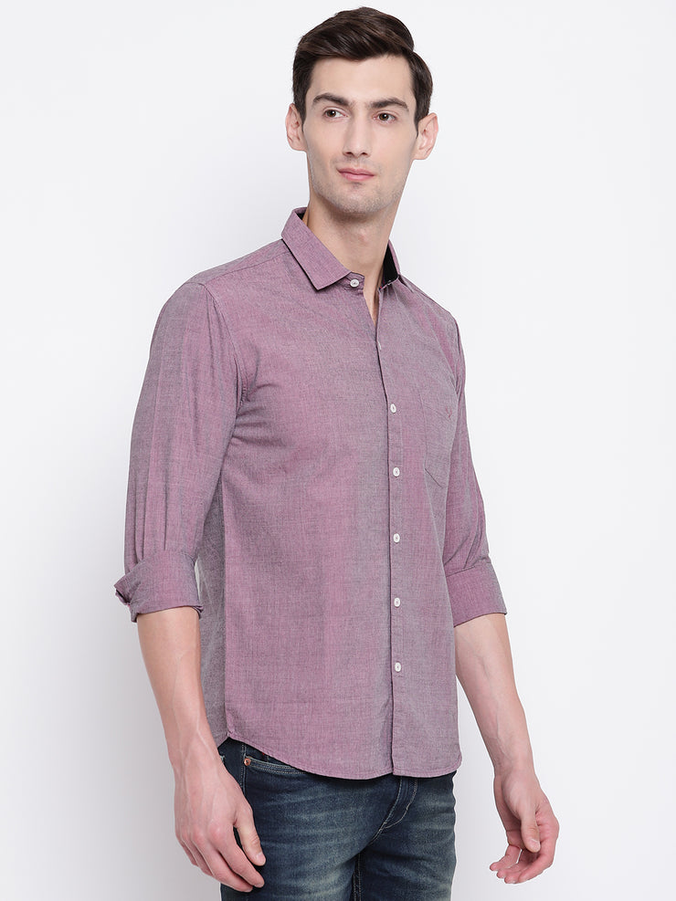 Cotton Full Sleeves Pink Casual Shirt