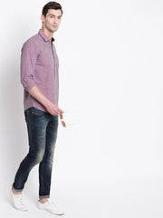 Cotton Full Sleeves Pink Casual Shirt